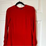 Ralph Lauren Lauren  Red Long Sleeve Ruched Sleeve Stretch Fit and Flare Dress Photo 5