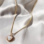 Boutique Opalescent Princess Gem Necklace On Gold Snake Chain Photo 0