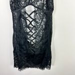 René Rofé Lingerie M/L Black Lace Mesh Babydoll Sheer Strappy Sexy Nightwear Size M Photo 2