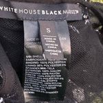 White House | Black Market Black Mesh and Blue Floral Embroidered Short Sleeve Top Photo 13