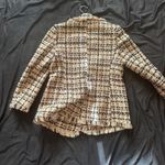 Kate Spade Women's  Beige & Black Plaid Gold Button Blazer Size 6 Photo 4