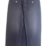 We The Free by Free People Black Denim Skirt NWOT High Waist Front Slit Pockets Photo 0