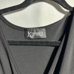 VTG Y2K Black Midi Dress Belted Empire Waist V Neck Short Sleeve 16 Formal USA Size 14W Photo 2