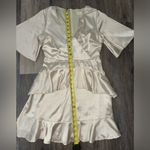 Altar'd State Altar’s State Gold Satin Ruffled Dress - Size Small Photo 4