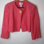 Talbots  8P Pink Red Crop Jacket Petite Photo 0