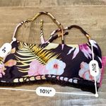 Xhilaration Women’s Crochet Floral Print Bikini Top Brown & Pink Size Small NWT Photo 2