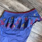 SALONI One Shoulder Ruffle Embroidered FLORAL Dress BLUE Size 6 #134 Photo 7