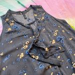 Free People Floral Sleeveless Tie High Low Button Up Blouse | Size XS Photo 4