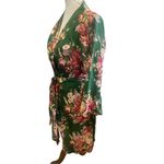 Handmade Unbranded Green Floral Kimono Style Cotton Robe Size Small Photo 11