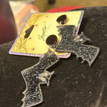 Halloween adorable bat earrings, black sparkly. These pierced.​ Photo 0