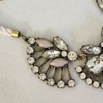 Statement Rope Rhinestone Floral Necklace Earrings Set Gold Photo 2