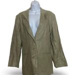 Vintage International Scene Linen Blazer Green Size 8 Photo 0
