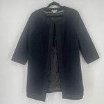 Coldwater Creek  Open Front Crochet Lace Long Line Jacket Black size 14 Photo 2