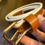 Lot Of 3 Loft Belts Women's Size S Brown Black White Gold Buckle Genuine Leather Photo 2