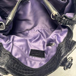 Coach 16157 Mia Black Croc-Embossed Patent Leather Satchel Shoulder Bag Photo 7