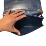 Vintage Towanny blue leather envelope purse chic glam neutral minimalist Photo 6