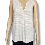 Old Navy  Womens Tank Top Sleeveless Pullover Relaxed Fit Striped Cream Tan Small Photo 0