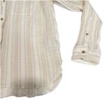 LL Bean Neutral Beige Cloud Gauze Casual Cotton Button Up Shirt Size MEDIUM Tan Photo 3