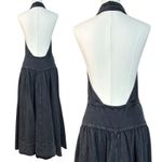 Free People Soundwave Denim Halter Maxi Dress in Black Bohemian Size Large Photo 6