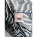 Philosophy  Dress PL Blue White Striped Embroidered Dress Balloon Sleeves Pockets Photo 7