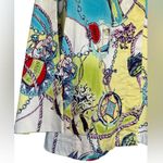 George Simonton Womens Jacket Large Nautical Bahamas Vacation Beach Travel Maps Blue Photo 1