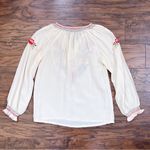 vintage • silk embroidered peasant blouse floral 50s 60s Peony Chinese folk Size XS Photo 6