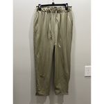 Joie  Drawstring‎ Pull On Tapered Pants Womens Large High Rise Size Medium Olive Photo 1