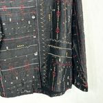 Laura Ashley  Size Large Top Beaded Silk Black Embroidered Button Up Blouse 1488‎ Photo 5