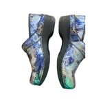 Dansko Blue Floral Patent Clogs Sz 41 Photo 1