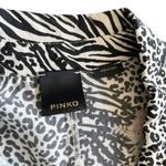 Pinko Chemisier Rosalina Floral Animal Print Long Sleeve Shirt Maxi Dress Size 4 Black Photo 7