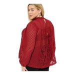 Torrid  Mixed Lace High Neck Sheer Blouse Cottage Core Long Sleeve‎ Womens 1X Photo 11