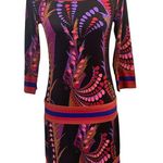 Ali Ro Pink Multicolor Abstract Stretch Jersey Shift Dress Art to Wear Mod Retro Photo 0