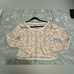 Crochet Crop Sweater Sz M Size M Photo 5
