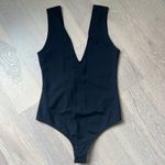 Free People Black V Neck Bodysuit Photo 2