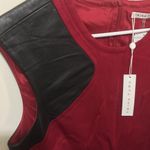 Trina Turk  women's size 8 stretchy sleeveless leather shoulder patch dress Photo 2