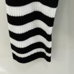 Talbots Size L Ribbed Knit Johnny Collar Pullover Mariner Stripe Top Black White Photo 5