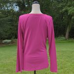 Elle NWT  Pima Cotton Longsleeve Shirt with Pleated Neckline Photo 4