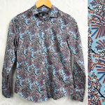 Brooks Brothers  Women Floral Print Button Down Shirt Blue Pink‎ Size 2P Photo 1