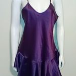 Vtg Angelique Satin Chemise Nightgown-Medium-Spaghetti Strap-Slip Dress-Ruffle Photo 0