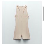 ZARA  sleeveless‎ ribbed short jumpsuit romper size medium cream color Photo 1