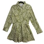 ZARA NWT  L Green Paisley Dress Boho Buttoned Midi 100% Cotton Summer Fest 70s Photo 0
