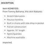 Tommy Bahama  Golf Stretch Pull-on Flounce Hemline Skort Skirt/Shorts Size XL Photo 3