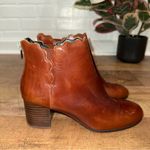 Lands' End Lands’ End Scalloped Edge Brown Leather Ankle Boots Photo 2