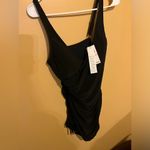 Beyond Control Womens Essentials V Neck One Piece Swim Suit Draped Size 10 NWT Black Photo 5