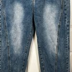 Nasty Gal Denim High Rise Jeans Sz 10 Front Slits Straight Leg Photo 3