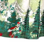 Alpine Scenic Winter Print Green Pleated Full A Photo 6