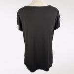 Tahari Black Short Flutter Sleeve T-Shirt Top Large Photo 4