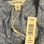 Max Studio  Crinkled Blue/White Plaid Longsleeve Top NWT Photo 8