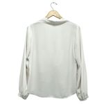 Amanda Uprichard Keely Twist Front Long Sleeve Crepe Blouse Ivory White Revolve Photo 5