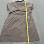 Athleta  Womens Brown Utility Dress Sz M Short Sleeve Zip Front Drawstring Waist Photo 5